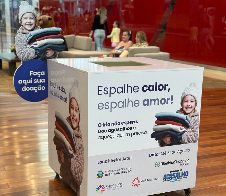 Campanha do agasalho em shoppings de Ribeirão já recolhe doações | Crédito: Divulgação