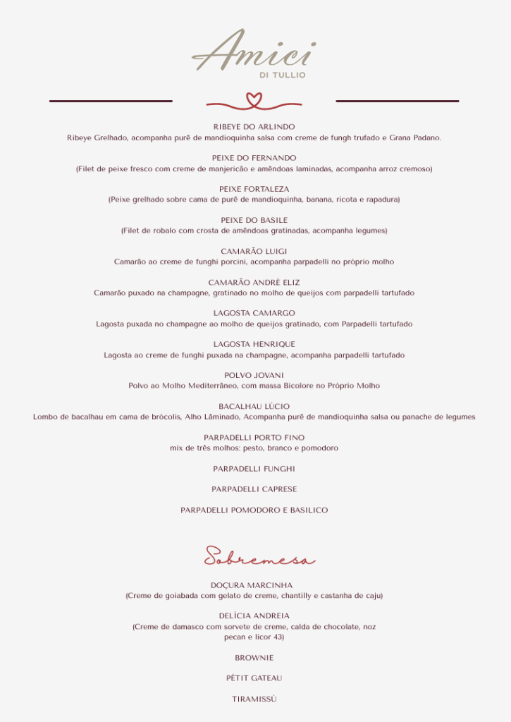 Dia dos Namorados _ Grupo Di Tullio _ Amici | Créditos: Divulgação