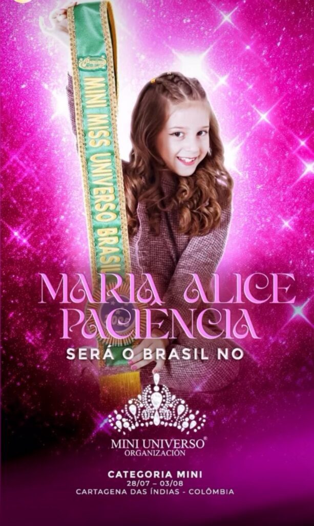 Maria Alice Paciência busca apoio para participar do Miss Universo Mirim | Crédito: Divulgação