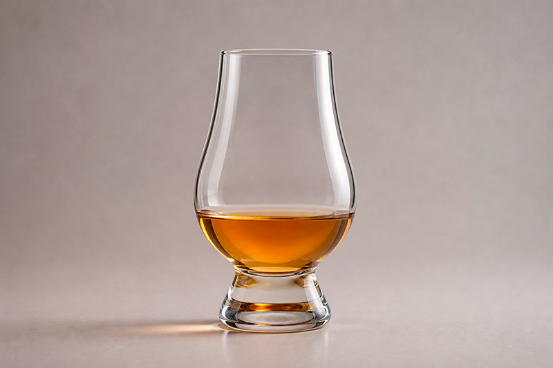 Copo Glencairn para whisky com formato tulipa, usado para degustação de single malts 