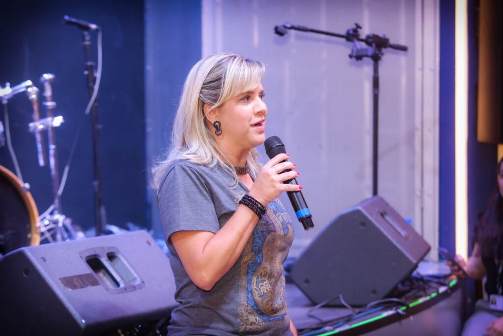 Vivi Andrade no Hard Talks em 03-09-25 | Crédito: Rafael Cautella