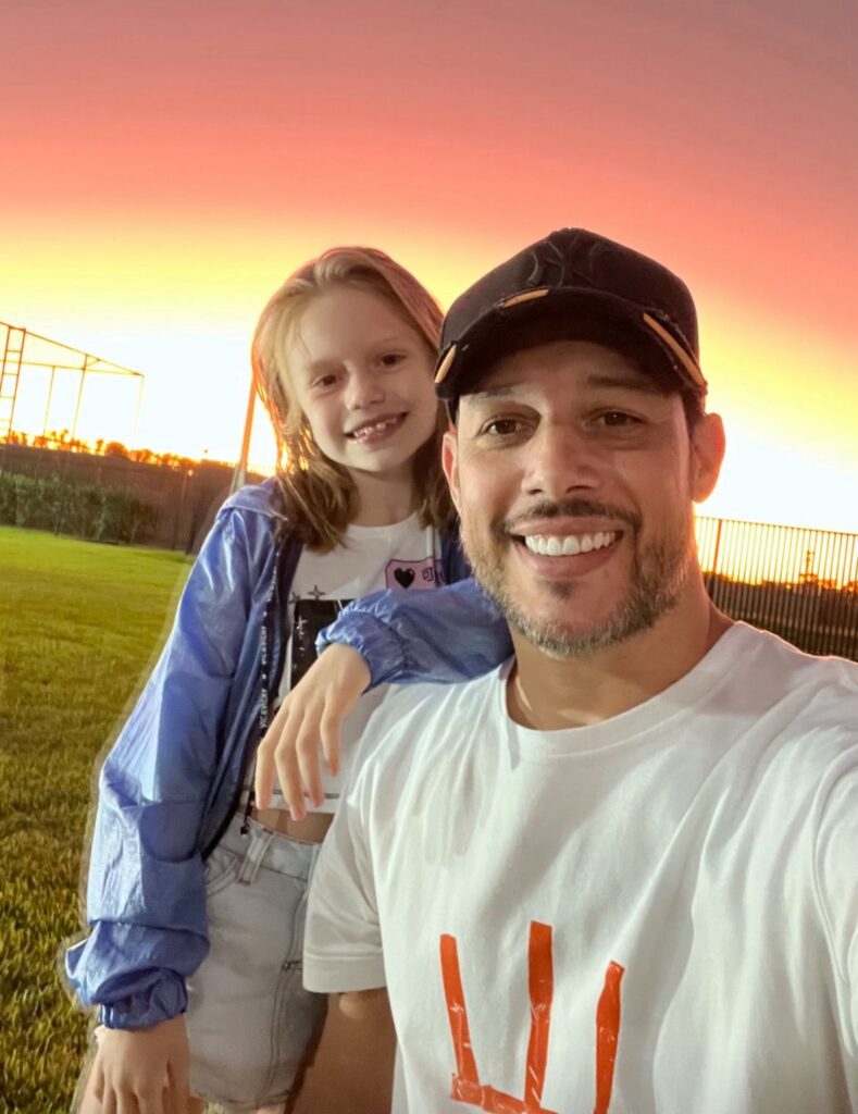 Fernando Diniz e a filha Pietra | Crédito: Arquivo pessoal