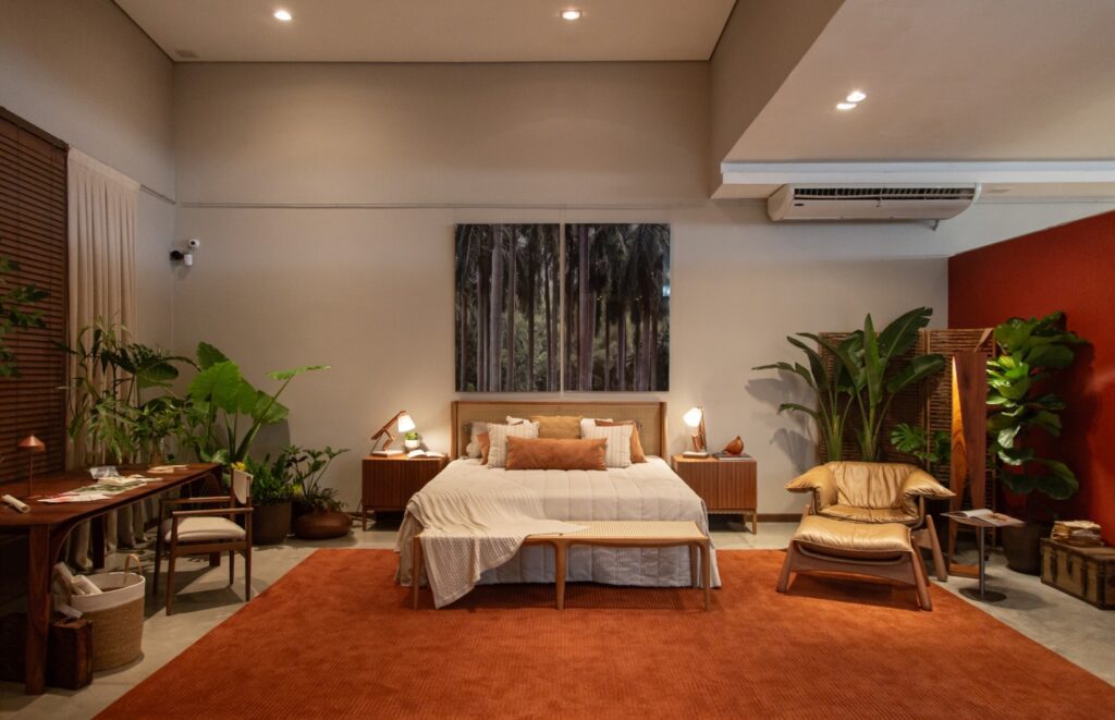 “Quarto do Paisagista”, assinado por Júlia de Souza, Laura Zucolo, Maria Quintino e Vanor Simões Neto | Crédito: Divulgação