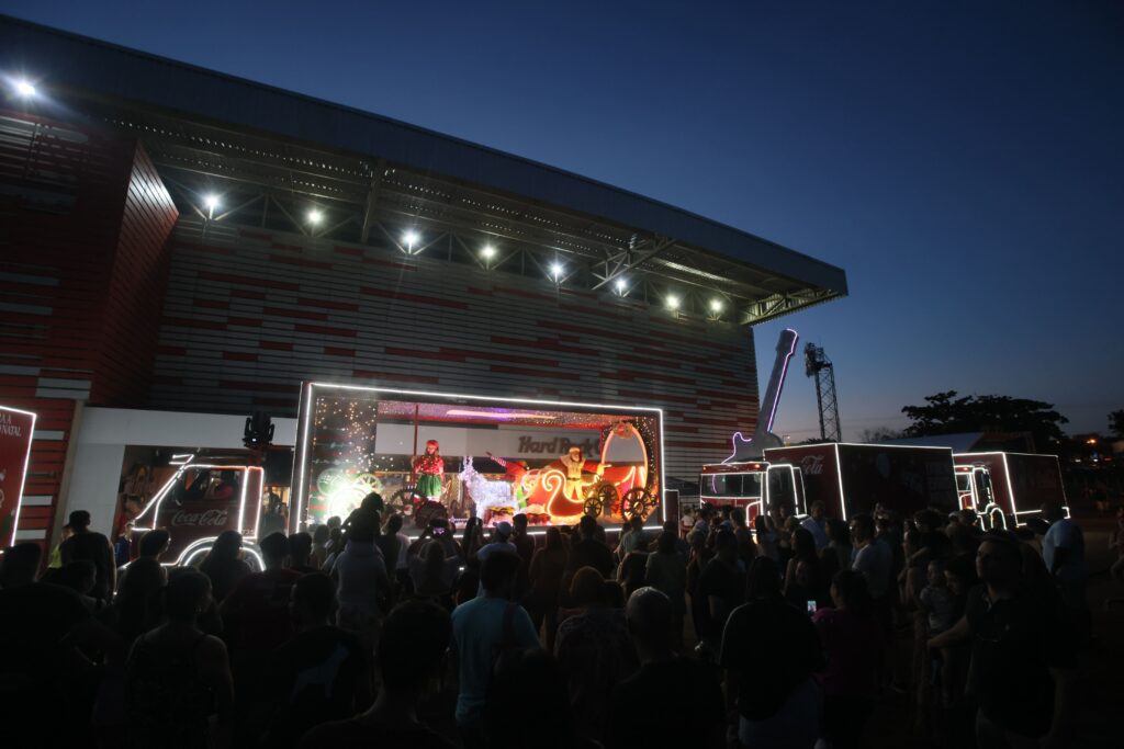 Carreta de Natal Coca-Cola 2025 no Hard Rock | Crédito: Rafael Cautella