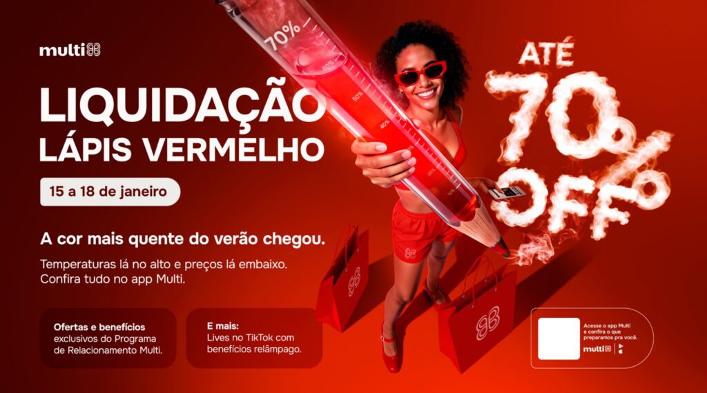 Liquidação do Lápis Vermelho no Verão 2026 | Crédito: Divulgação