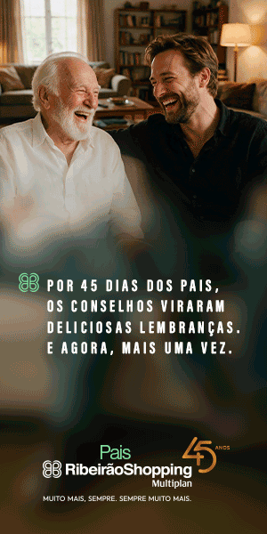 Banner de dia dos pais Ribeirão Shopping.