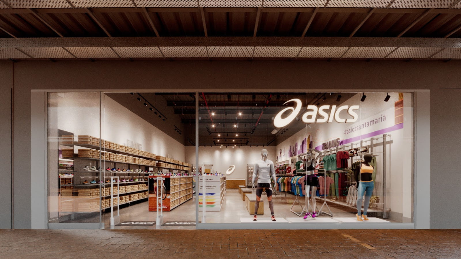 Loja da ASICS no Santa Maria Outlet | Crédito: Divulgação